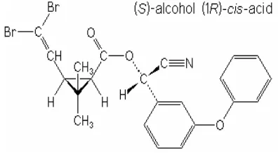 Gambar 1.  Struktur  kimia  deltametrin  , (S) – siano-3-pehoksibenzil  
