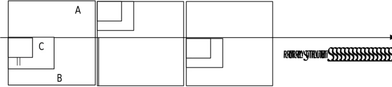 Gambar 4. Desain Petak Contoh Di Lapangan Dengan Metode Garis Berpetak (  Indriyanto, 2006 )