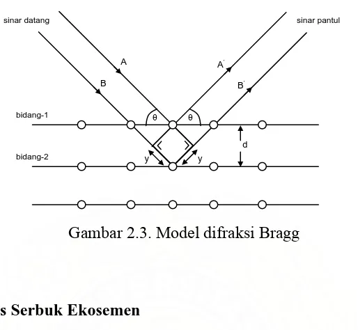 Gambar 2.3. Model difraksi Bragg 
