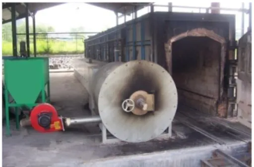 Gambar 5.5. Produk Kokas Butiran  Dari Tunnel Kiln Gambar 5.4. Tunnel Kiln Dengan  