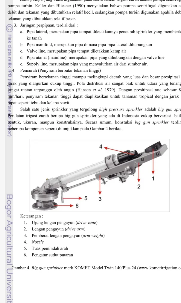 Gambar 4. Big gun sprinkler merk KOMET Model Twin 140/Plus 24 (www.kometirrigation.com) 