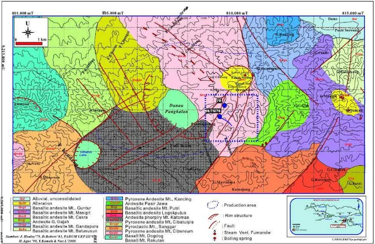 Gambar 3. Peta geologi lapangan Kamojang 