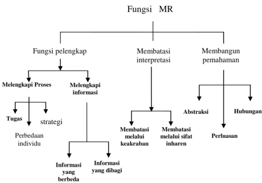 Gambar 2.1. Fungsi taksonomi Multiple Representations   menurut Shaaron Ainswort(2001:1) 