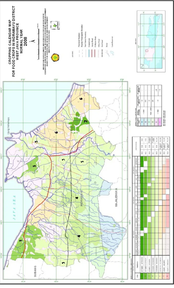 Figure 7. An example of cropping calendar map in Indramayu District.