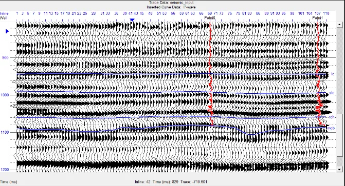 Gambar 13.B) Seismik Input  pada X-line 26 (zoom) 