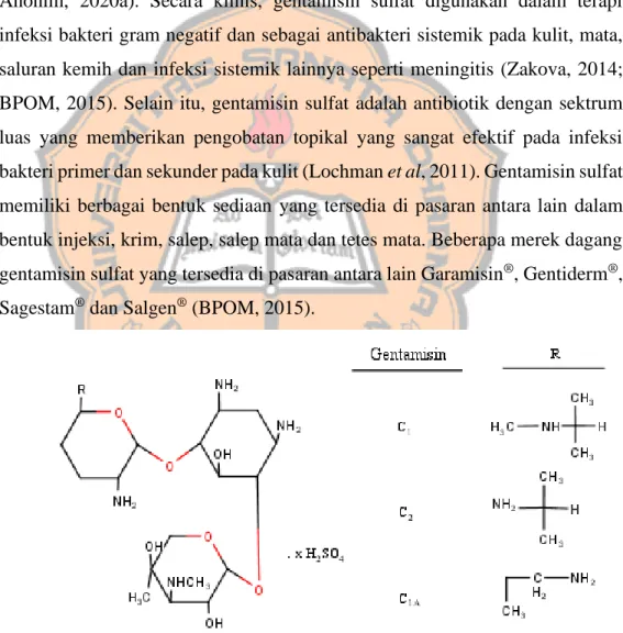 Gambar 1. Struktur Gentamisin Sulfat (Kementrian Kesehatan RI, 2014) 