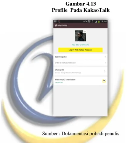 Gambar 4.13   Profile  Pada KakaoTalk 
