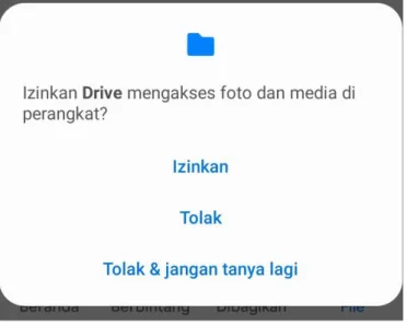 Gambar 18 Izin Akses File Android Google Drive 