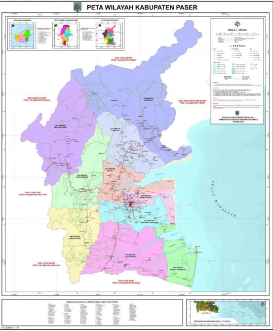 Gambar 2.1. Peta Administrasi Kabupaten Paser
