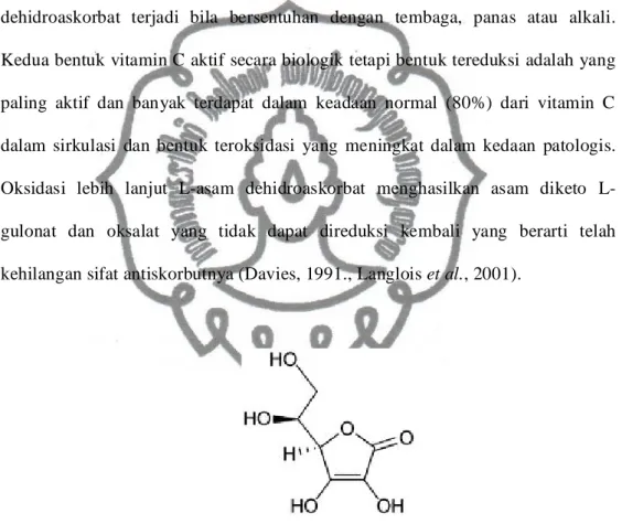 Gambar 2.8. Struktur Molekul Vitamin C (Langlois et al., 2001)