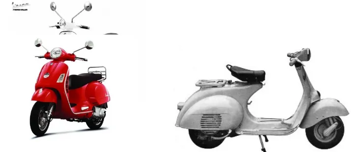 Gambar vespa dari tahun 1950 sampai 2009, dari desainnya yang cenderung clasicsampai menuju ke desain yang elegan,dan mengikuti Zaman.