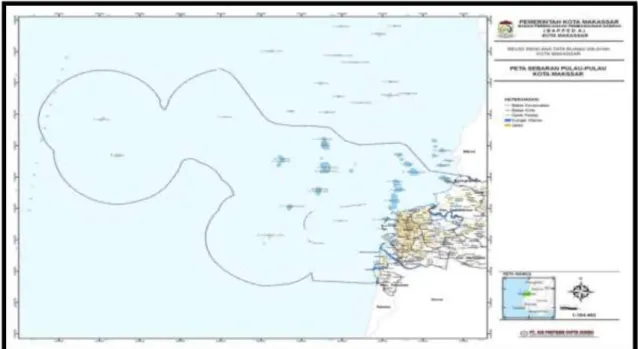 Gambar 2.2: Peta Sebaran pulau-pulau di Kota Makassar 