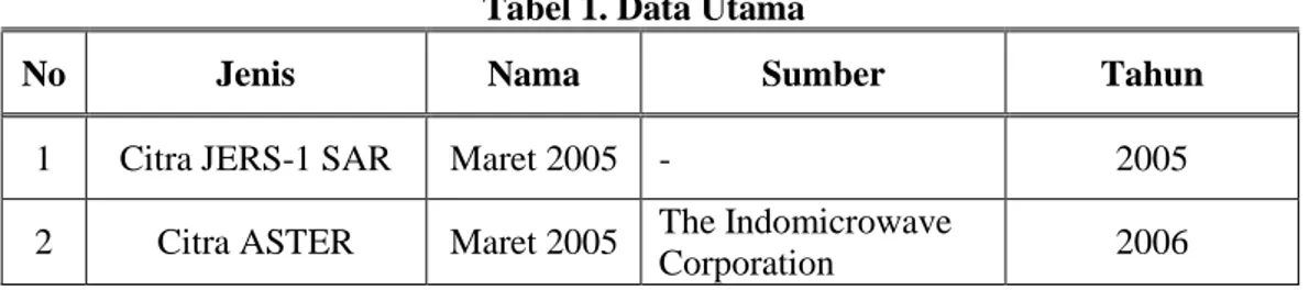 Tabel 1. Data Utama 