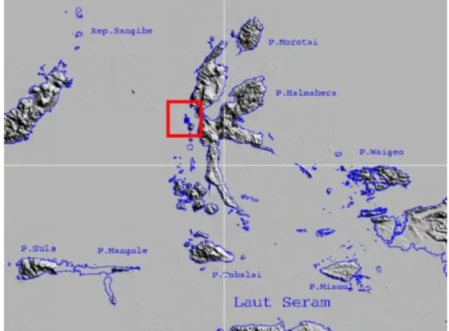 Gambar 1-1: Letak  Gunungapi  Gamalama  di  Provinsi Maluku Utara. 