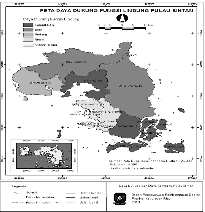 Gambar 3. Peta Daya Dukung Fungsi Lindung di Pulau Bintan 
