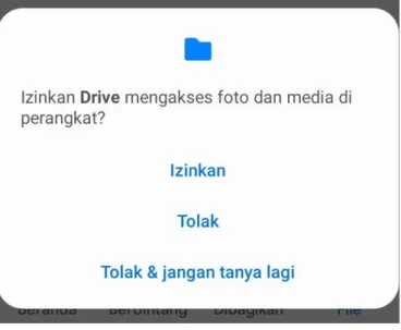 Gambar 18 Izin Akses File Android Google Drive 