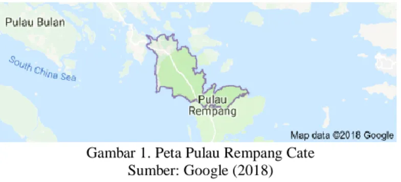 Gambar 1. Peta Pulau Rempang Cate  Sumber: Google (2018) 