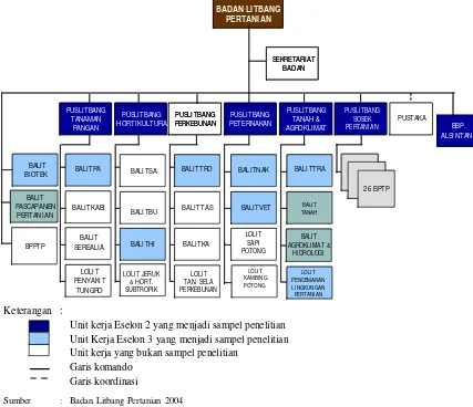 Gambar  3. Struktur Organisasi Badan Litbang Pertanian. 
