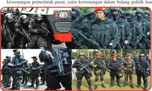 Gambar 4.4 Bidang Pertahanan dan Keamanan  menjadi kewenangan pemerintah pusat melalui  TNI/Polri.