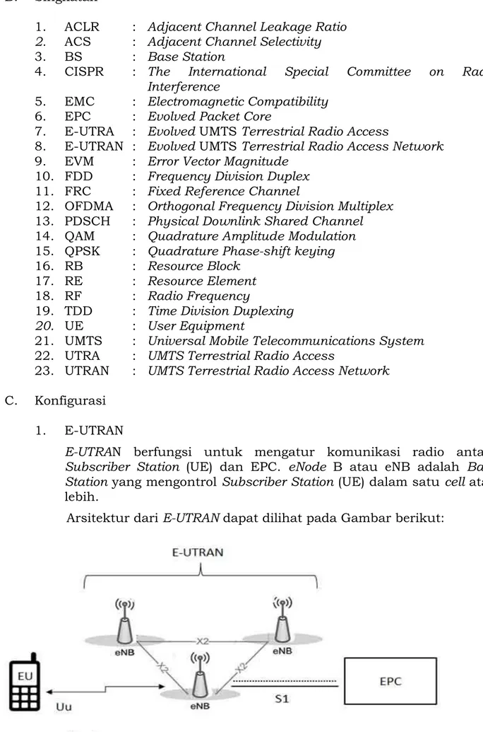 Gambar 1. Arsitektur evolved UMTS Terrestrial Radio Access Network   (E-UTRAN). 