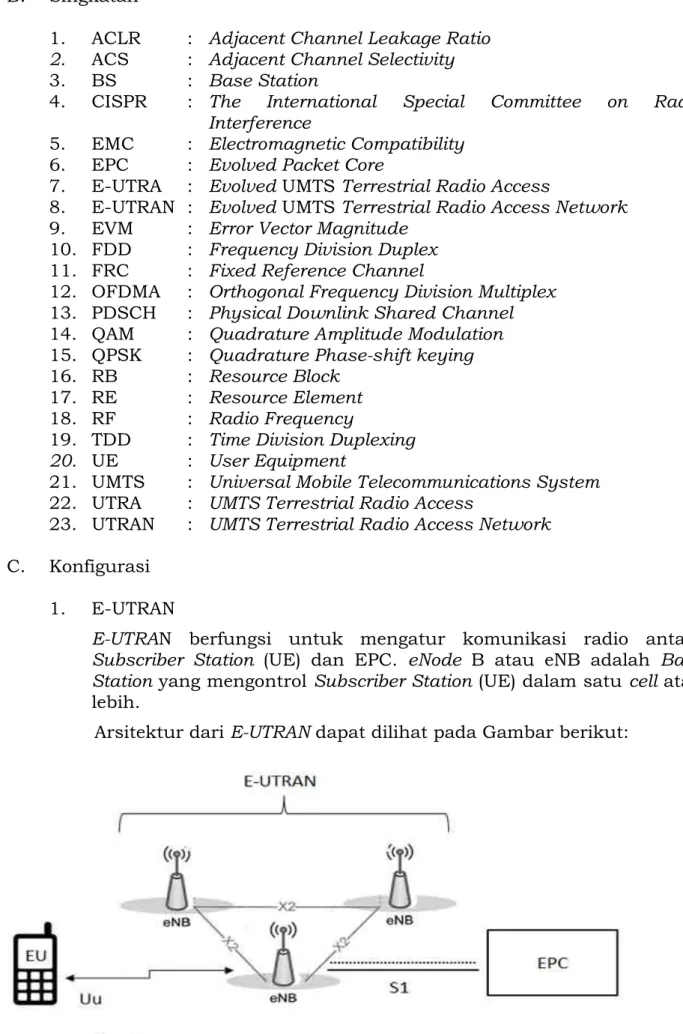 Gambar 1. Arsitektur evolved UMTS Terrestrial Radio Access Network   (E-UTRAN). 