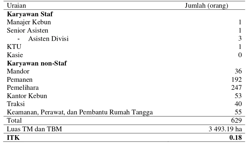 Tabel 2 Norma ketenagakerjaan Kebun Teluk Bakau, PT Bhumireksa Nusa Sejati 