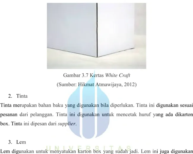 Gambar 3.7 Kertas White Craft  (Sumber: Hikmat Atmawijaya, 2012)  2.  Tinta 