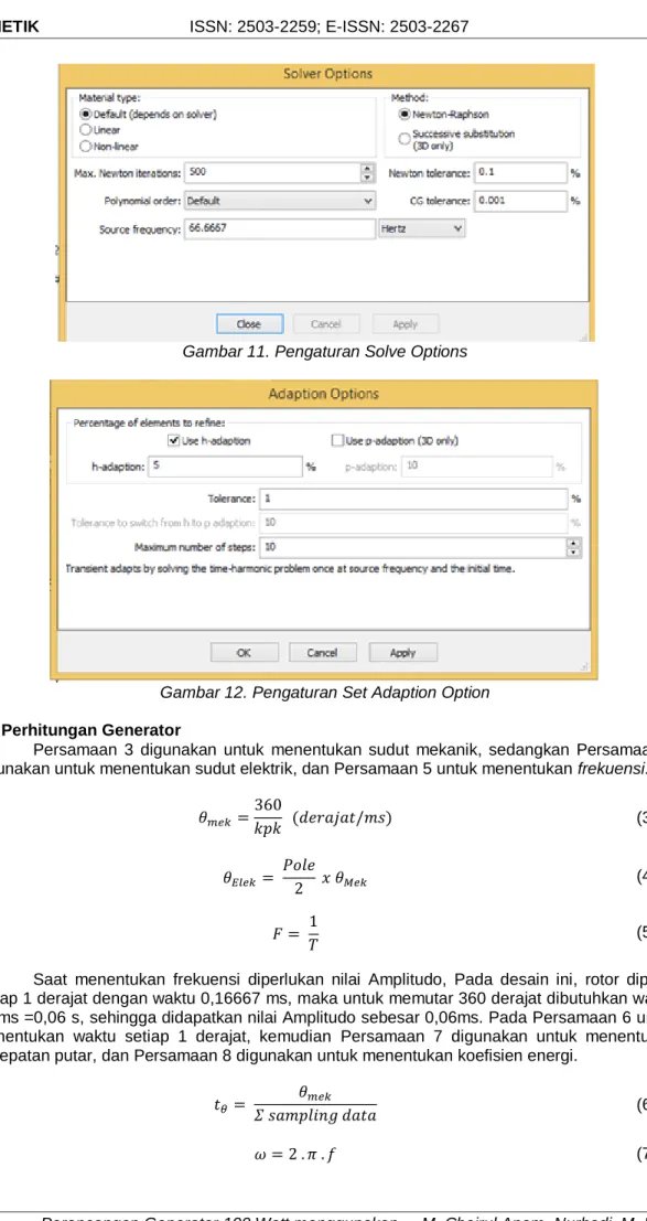 Gambar 11. Pengaturan Solve Options 