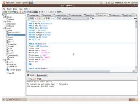 Gambar 2.6 Code Editor gambas 