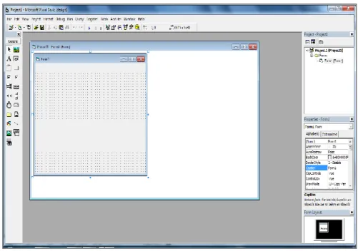 Gambar 2.4 Lingkungan pengembangan aplikasi Visual Basic 6.0 