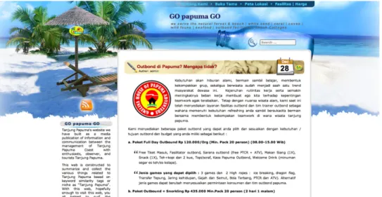 Gambar 2.5 Tampilan Website Tanjung Papuma 