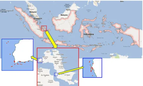 Gambar 1. Lokasi sampling sedimen di kepulauan Bangka  