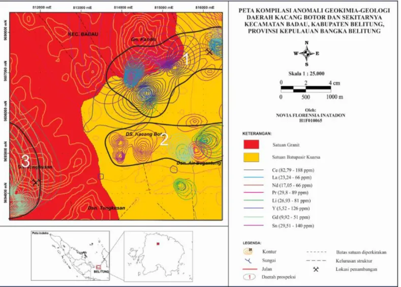 Gambar 2. Peta Lokasi Pengambilan Conto Geokimia Daerah kacang Botor