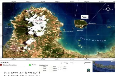 Gambar 1.  Lokasi penelitian (perairan Pulau Panjang, Banten)