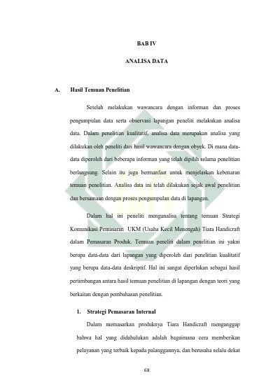 BAB IV ANALISA DATA. A. Hasil Temuan Penelitian. Setelah Melakukan ...