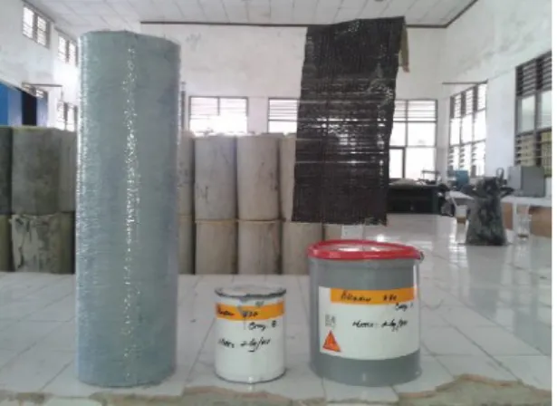 Gambar 4 Fiber wrap dan epoxy setelah diperkuat pada kolom