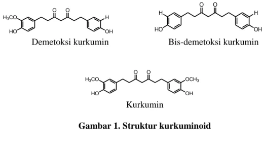 Gambar 1. Struktur kurkuminoid 