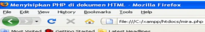Gambar 2.2 Dokumen PHP ditampilkan di Browser Mozila 