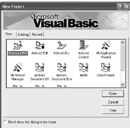 Gambar 2.6. Tampilan Awal Microsoft Visual Basic 6.0