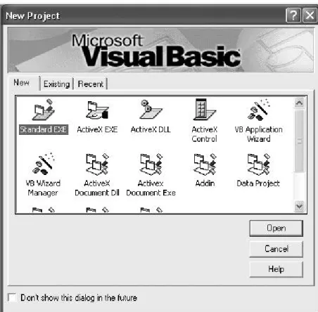 Gambar 2.6. Tampilan Awal Microsoft Visual Basic 6.0