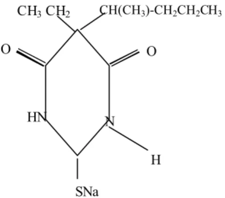 Gambar 4. Struktur Kimia Natrium Tiopental (Siswandono dan Soekardjo, 2000)