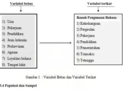 Gambar 1  : Variabel Bebas dan Variabel Terikat 