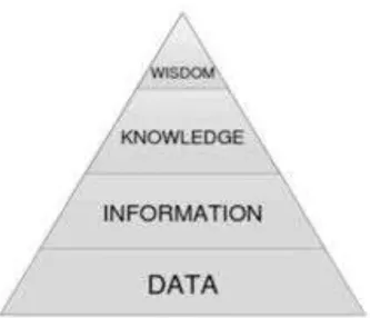 Gambar  1.  Piramida  Wisdom  (Data,  Informasi,  Pengetahuan,  Kebijaksanaan) 