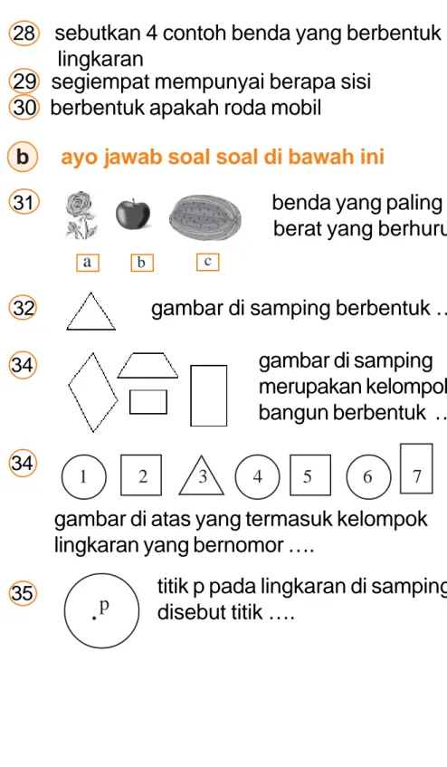 gambar di atas yang termasuk kelompok lingkaran yang bernomor ….