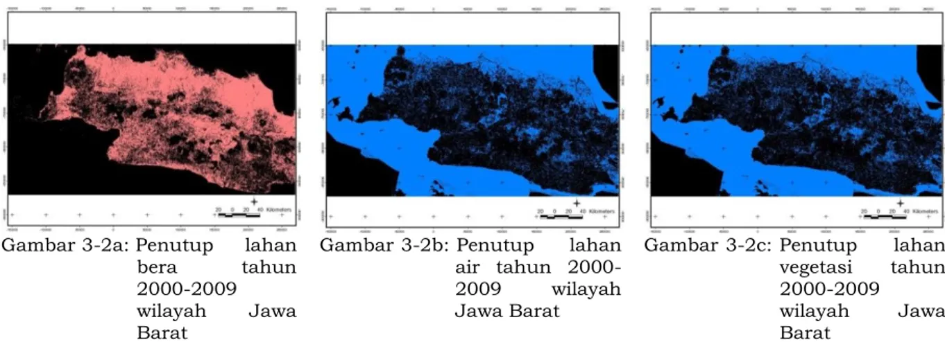 Gambar 3-2a: Penutup     lahan  bera  tahun  2000-2009  wilayah  Jawa  Barat