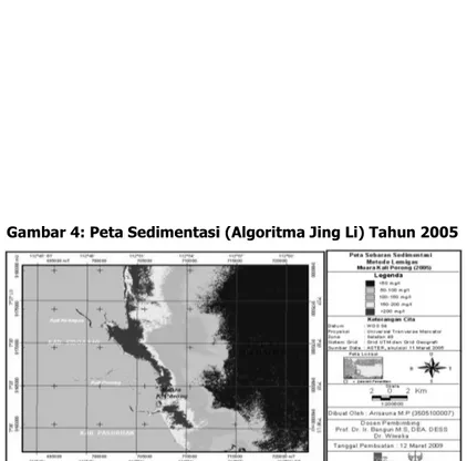 Gambar 4: Peta Sedimentasi (Algoritma Jing Li) Tahun 2005
