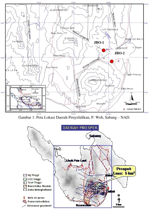 Gambar 1: Peta Lokasi Daerah Penyelidikan, P. Weh, Sabang – NAD. 