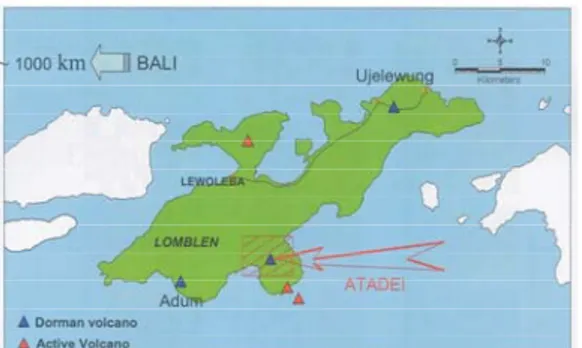 Gambar 1. Peta Lokasi Lapangan Panas Bumi Atadei 