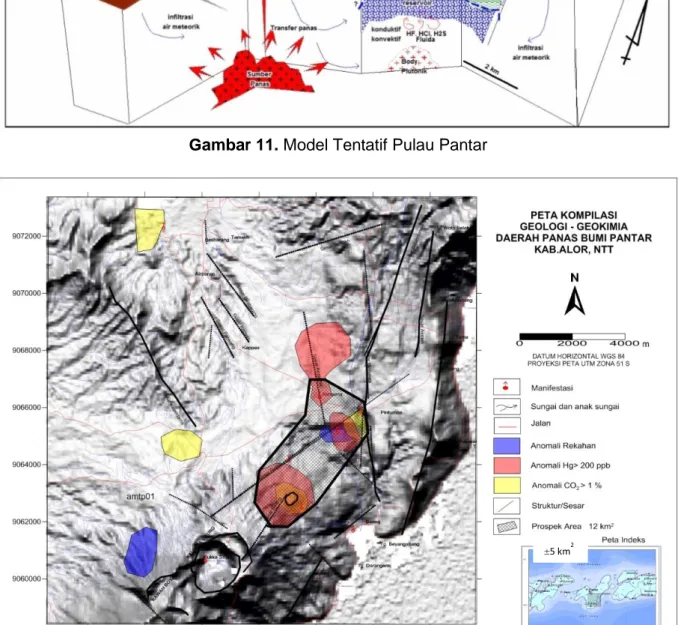 Gambar 12. Peta Kompilasi Geologi dan Geokimia Daerah Panas Bumi Pantar 