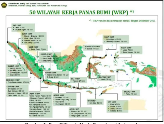 Gambar 2. Peta Wilayah Kerja Panasbumi Indonesia 